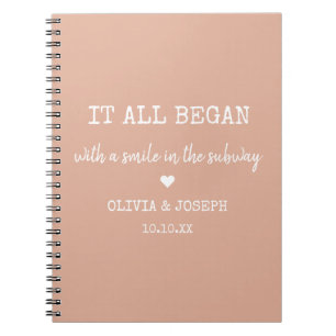Custom Pink Where It All Began Valentine Day Notebook
