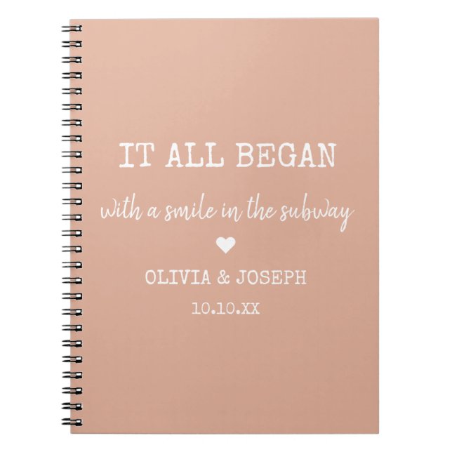 Custom Pink Where It All Began Valentine Day Notebook (Front)