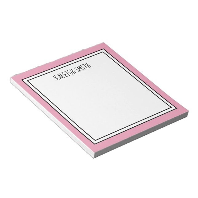 Custom Pink White Editable Color Notepad (Angled)