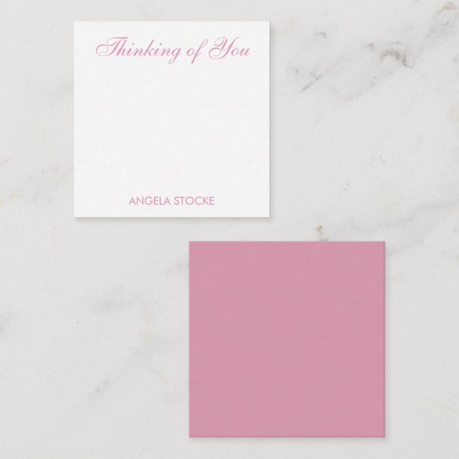 Custom Pink White Flower Note Card (Front/Back)