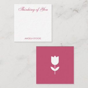 Custom Pink White Flower Note Card