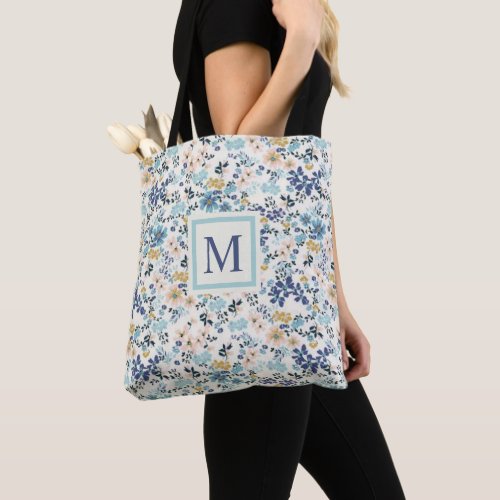 Custom Pink White Flowers White Floral Tote Bag