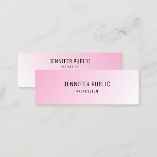 Custom Pink White Modern Elegant Simple Template Mini Business Card