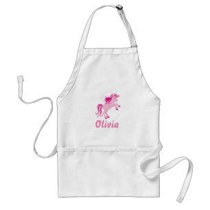 Custom. Pink Winged Unicorn. Adult Apron