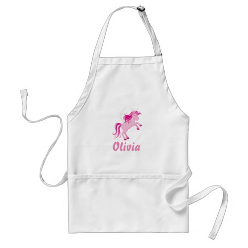 Custom Pink Winged Unicorn Adult Apron