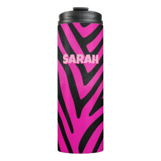 Custom Pink Zebra Print Thermal Tumbler