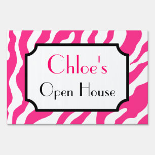 Custom Pink Zebra Yard Sign