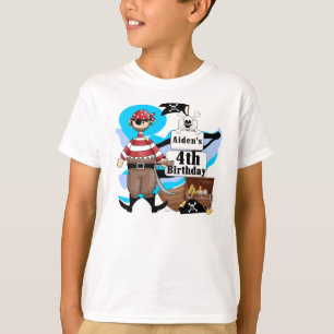 Custom Pirate 4th Birthday T-shirt