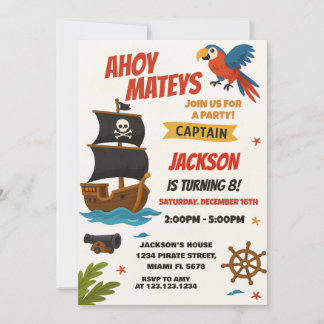 Custom Pirate Birthday Invitation