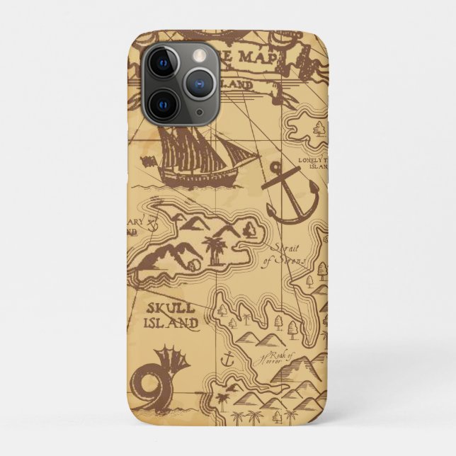 Custom Pirate map land point Family Case-Mate iPhone Case (Back)