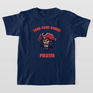 CUSTOM Pirate Mascot | Red - School College Team T-Shirt