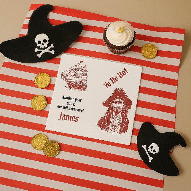 Custom Pirate-Themed Birthday Party  Napkins (Creator Uploaded)