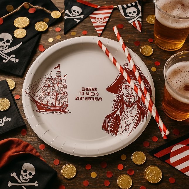 Custom Pirate-Themed Birthday Party  Paper Plates (Creator Uploaded)