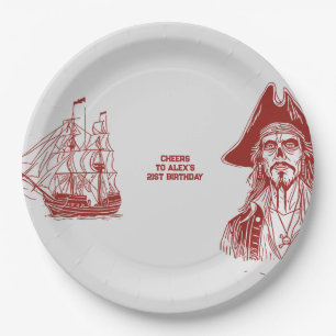 Custom Pirate-Themed Birthday Party Paper Plates