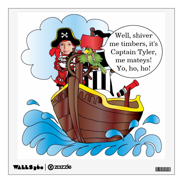 Custom Pirate Wall Decal Personalize (Front)