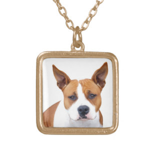 Custom Pit Bull Puppy Dog Neckace ~ Gold or Silver Gold Plated Necklace