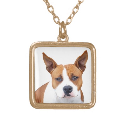 Custom Pit Bull Puppy Dog Neckace  Gold or Silver Gold Plated Necklace