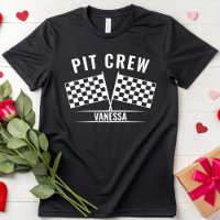 Custom Pit Crew Race Car Checkered Flag Racing