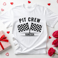 Custom Pit Crew Race Car Checkered Flag Racing