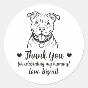 Custom Pitbull Dog Wedding Favor Stickers