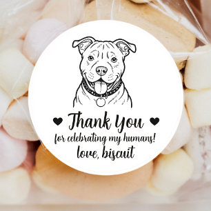 Custom Pitbull Dog Wedding Favor Stickers
