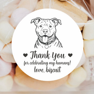 Custom Pitbull Dog Wedding Favor Stickers