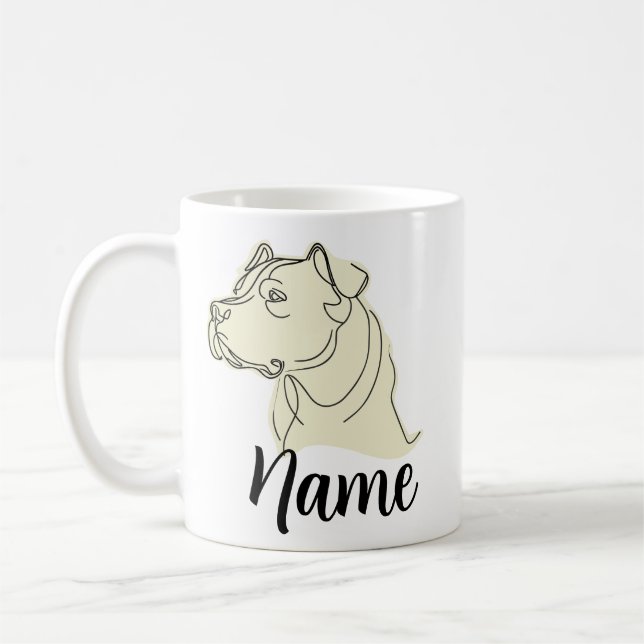 Custom Pitbull Mug with YOUR Pet's Name! (Left)