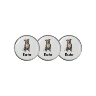 Custom Pitbull Photo Text Personalized Golf Ball Marker