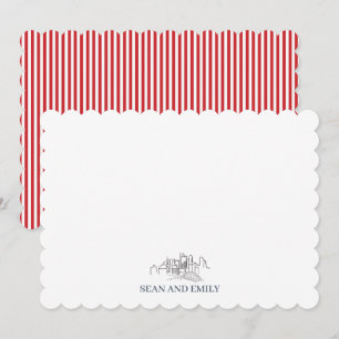 Custom Pittsburgh Stripe Logo Stationary Thank You Card