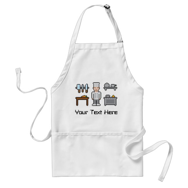 Custom Pixel Chef Adult Apron (Front)