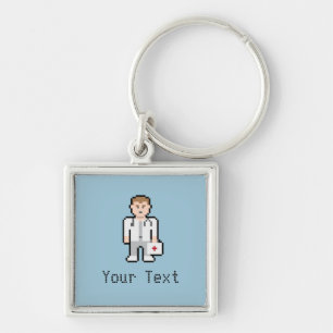 Custom Pixel Doctor Keychain