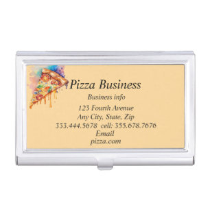 Custom Pizza Business Name Card Case