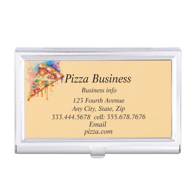 Custom Pizza Business Name Card Case (Front)
