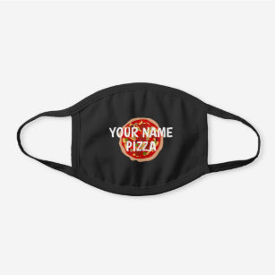 Custom pizza delivery business black cotton face mask