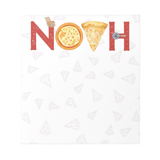 Custom Pizza Lover Gifts Noah Notepad (Front)