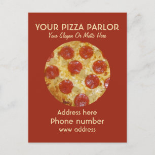 Custom Pizza Parlor Ad postcards