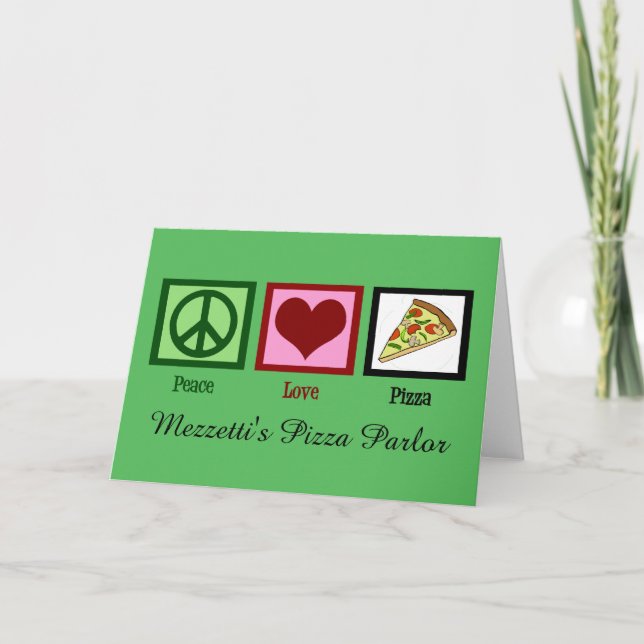 Custom Pizza Parlor Christmas Holiday Card (Front)