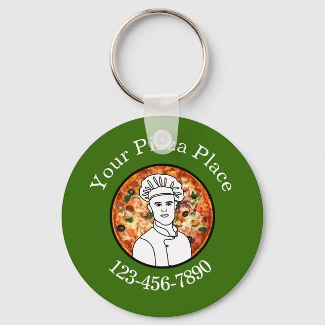 Custom Pizza Shop Promotional Keychains (Front)