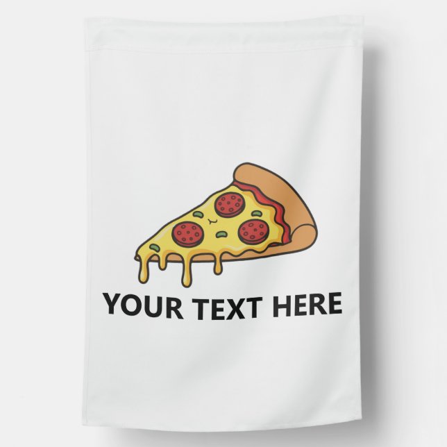 Custom  Pizza Weatherproof Personalized House Flag (Back)