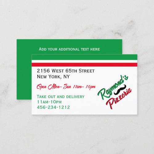 Custom Pizzeria  Business Card