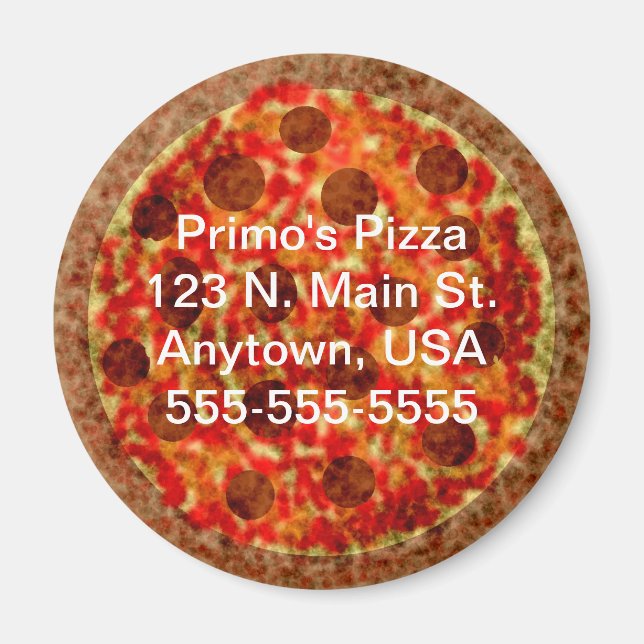Custom Pizzeria Pizza Promotional Magnet (Front)