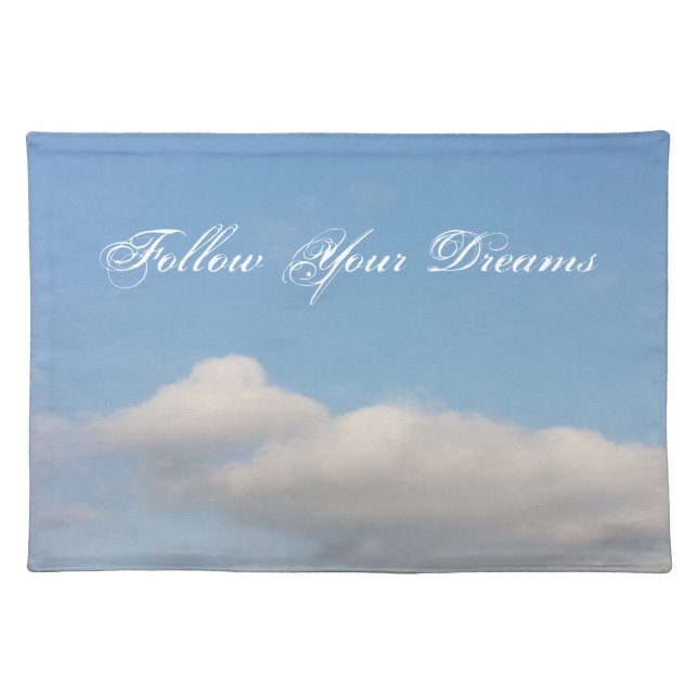 Custom placemats with blue sky and white clouds (Front)