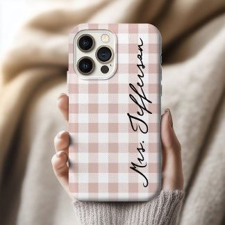 Custom Plaid Birthday Gift iPhone Case for Women