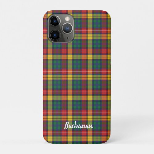 Custom Plaid Clan Buchanan Personalized Name iPhone 11 Pro Case