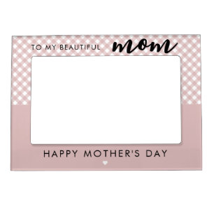 Custom Plaid Pattern Mother's Day Gift for Mom Magnetic Frame