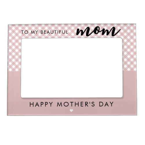 Custom Plaid Pattern Mothers Day Gift for Mom Magnetic Frame