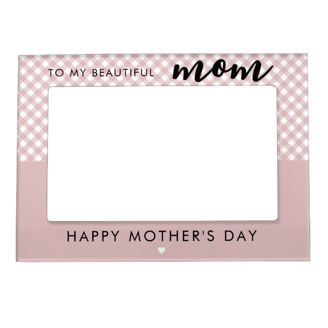 Custom Plaid Pattern Mother's Day Gift for Mom Magnetic Frame (Front)