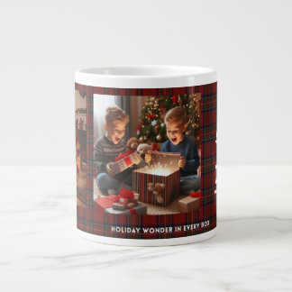 Custom Plaid Photo Christmas Mug