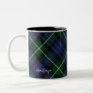 Custom Plaid Purple Green MacKenzie Tartan Two-Tone Coffee Mug