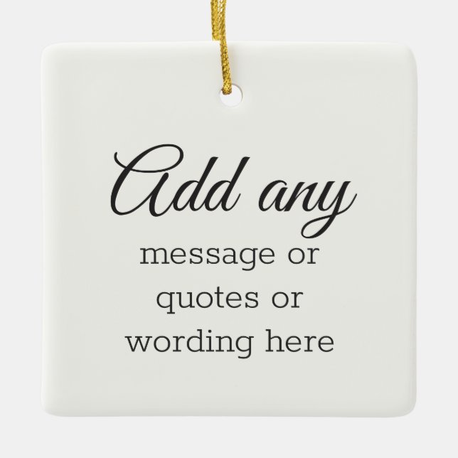 CUSTOM Plain Elegant White Ceramic Ornament (Front)